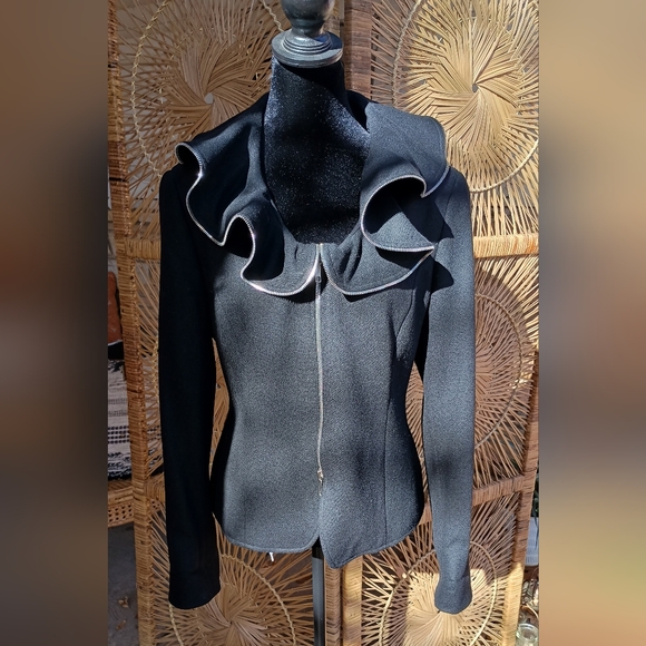 Lafayette 148 Elegant Black Virgin Wool Women's Jacket_8 - Picture 3 of 6